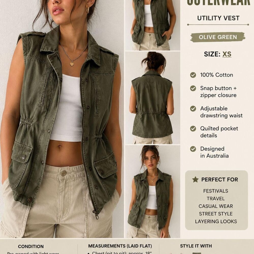 Cotton-on Women's Green Vest